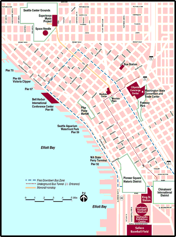 Map of Seattle, Washington